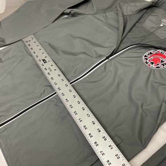 Charles River Gray Lightweight Zip-Up Jacket With Red Spartan Patch Logo size L - Picture 6 of 6